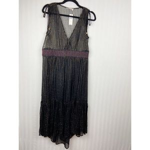 Anthro Floreat Annecy Gold Metallic Dress 4 Small